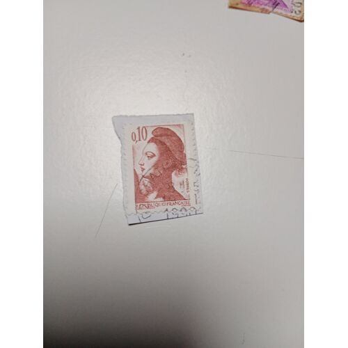 Timbre France 0,10 Yvert 2179 -Type Liberté 0,10 Rouge Brun De Delacroix De 1982 T