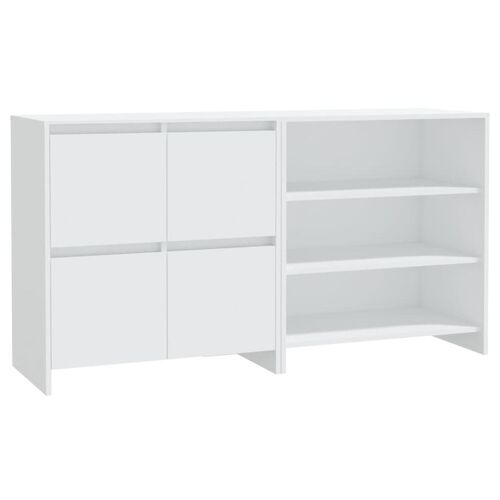vidaXL Buffets 2 pcs Blanc Bois d'ingénierie
