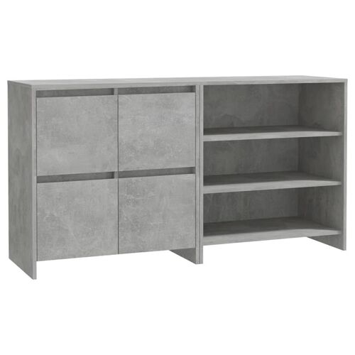 vidaXL Buffets 2 pcs Gris béton Bois d'ingénierie