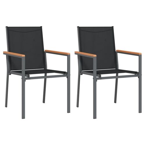Vidaxl 364099 Chaise D'extérieur Acier, Textile, Composé Plastique-Bois (Wpc) Noir