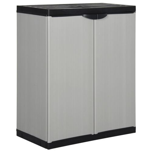 vidaXL Armoire de rangement de jardin 1 étagère Gris/noir 68x40x85 cm