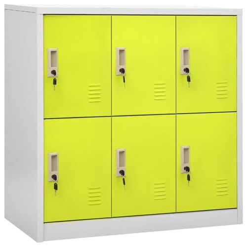 vidaXL Armoire à casiers Gris clair et vert 90x45x92,5 cm Acier