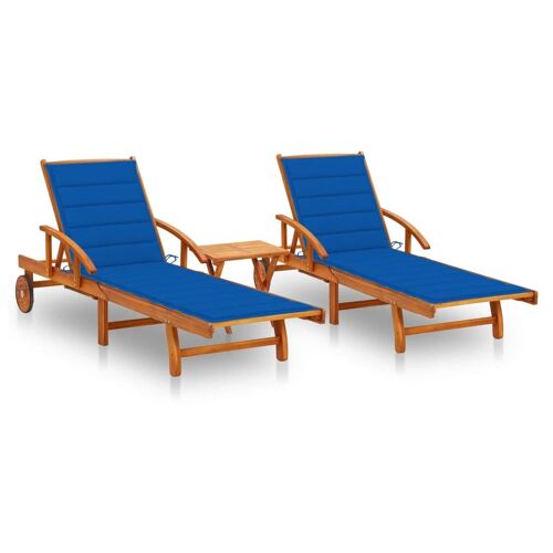 Vidaxl 3077355 Chaise D'extérieur Bois D'acacia Bleu