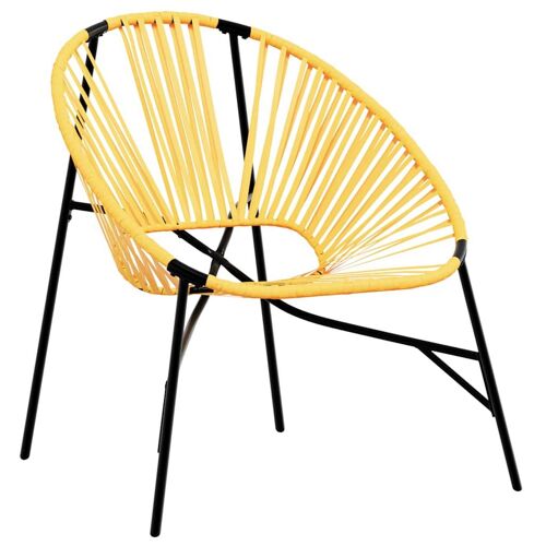 Vidaxl 4009290 Chaise D'extérieur Résine, Acier Noir Et Jaune