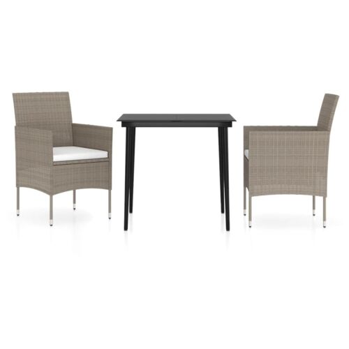 Vidaxl Mobilier De Salle À Manger De Jardin Coussins 3 Pcs Beige/Noir