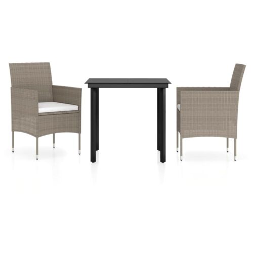 Vidaxl Mobilier De Salle À Manger De Jardin Coussins 3 Pcs Beige/Noir