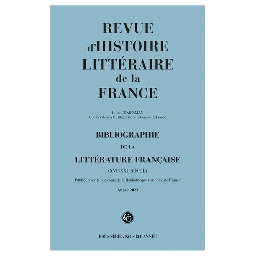 Bibliographie De La Littérature Francaise