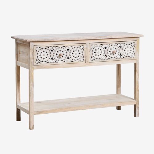 Console d'entrée 120x40 cm en bois de manguier Ardel Bois de mangue clair