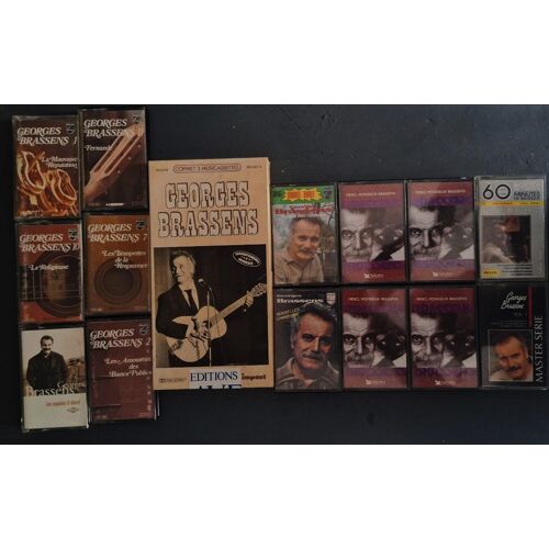 Georges Brassens Lot De 17 Cassettes Audio Dont 1 Coffret De 3 Tape