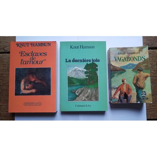 Lot De Trois Livres De Knut Hamsun : Esclaves De L'Amour, La Dernière Joie Et Vagabonds