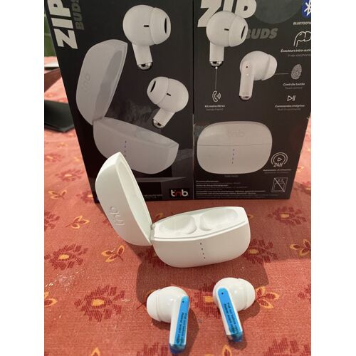 TnB zip- écouteur sans fil avec micro. Bluetooth 5.3, autonomie 24h, contrôle tactile, 96db. État neuf.