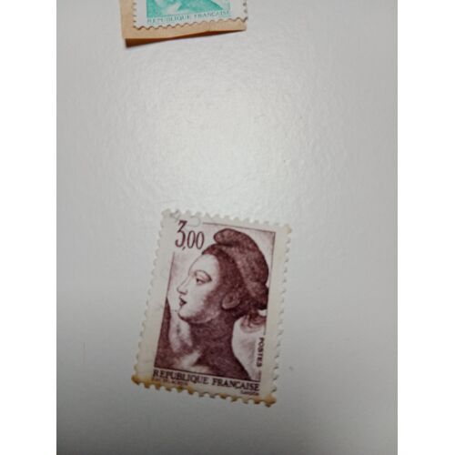 Timbre France 3,00 Oblitere Yvert N° 2243 Type Liberte De Delacroix Brun Violet De 1982