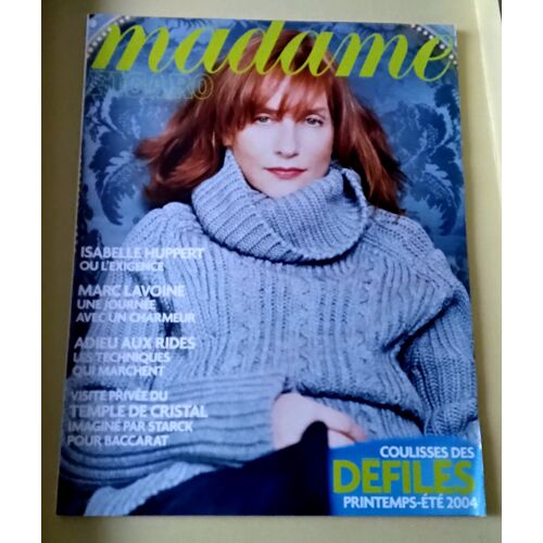 Madame Figaro N°18423 31/10/2003 Isabelle Huppert