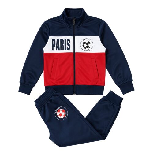 Jogging Enfant Paris – Veste Zippée Et Pantalon Bleu Marine Taille 4 Ans (Taille 4 Ans,Couleur Bleu)