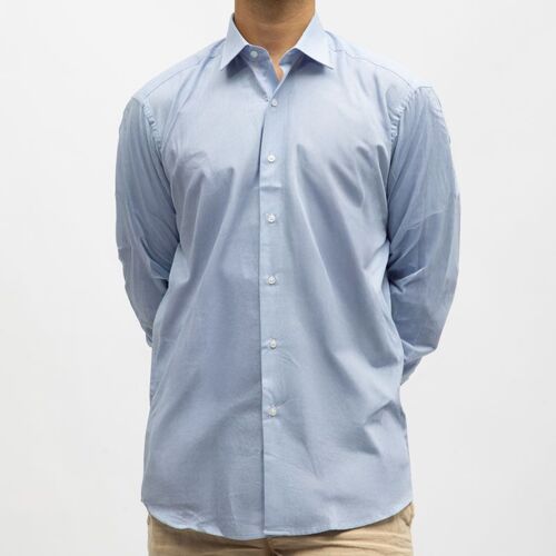 Chemise Micro-Carreaux Bleu Et Blanc 20 Bill0891reg Homme Bill Tornade
