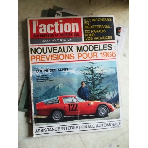 Action Automobile 59 De 1965 24h Du Mans,Monaco F1,Renault 16,Ford Super Dexta 3000