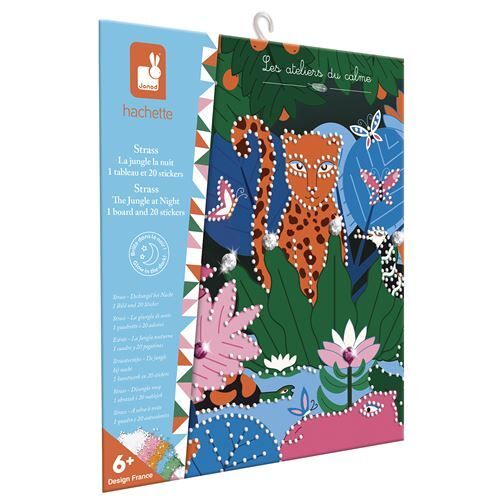 Kit De Loisirs Créatifs Janod Diamond Painting Jungle La Nuit Multicolore