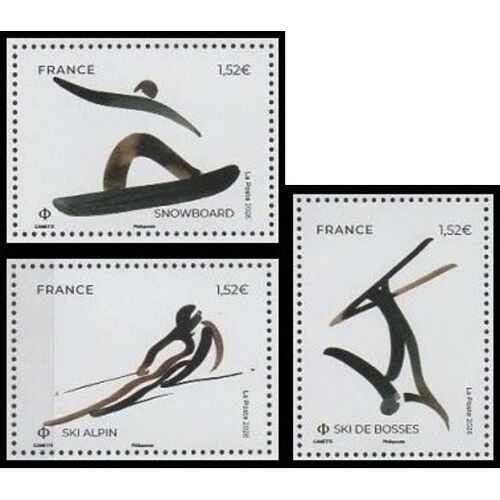 France 2026, Très Beaux Timbres Neufs** Luxe Sports D'Hiver - Saison 1, 5951 Ski Alpin, 5952 Ski De Bosses Et 5953 Snowboard.
