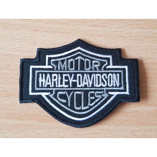 Écusson Harley Davidson Bar And Shield Noir Et Blanc 8x6 Cm Thermocollant, Pas Besoin De Couture