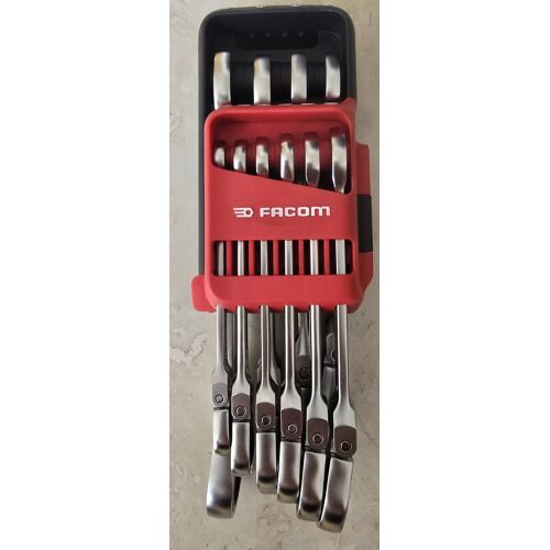 Jeu de 10 clés mixtes à cliquet articulées FACOM 467BF.JP10PB 8 19mm