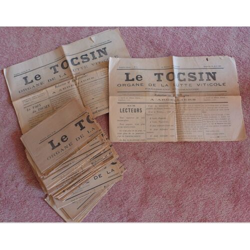 Le Tocsin : Organe De La Lutte Viticole - Totalité Des 22 Numéros Originaux Du Journal Édité En 1907 Pendant La Révolte Des Vignerons Du Midi
