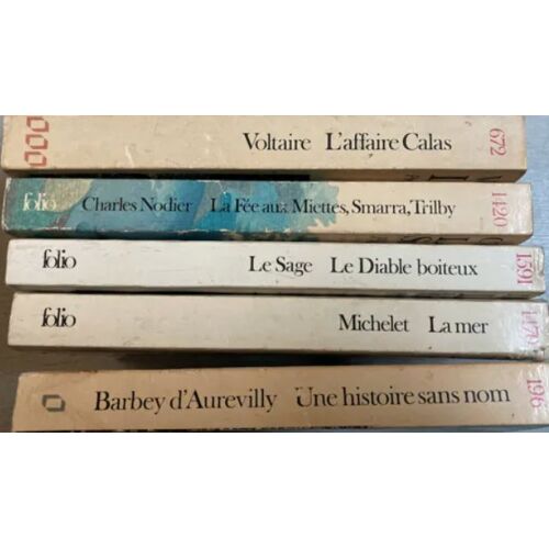 5 Classiques En Folio : Barbey D' Aurevilly-Le Sage-Michelet-Nodier-Voltaire