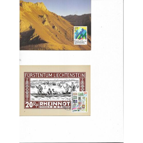 7 Timbres Oblitérés Sur Carte Divers Liechtenstein 2001