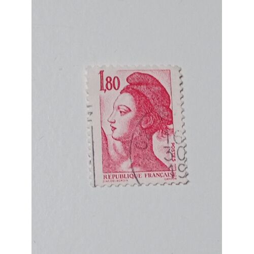 Timbre France Oblitéré 1,80 Yvert N° 2220 Type Liberté De De Delacroix Rouge De 1982 D