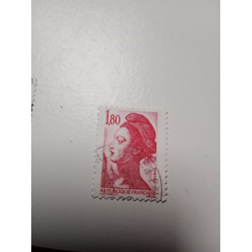 Timbre France Oblitéré 1,80 Yvert N° 2220 Type Liberté De De Delacroix Rouge De 1982