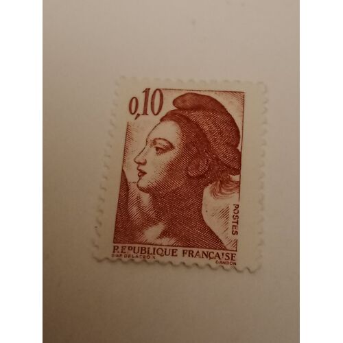 Timbre France Yvert 2179 -Type Liberté 0,10 Rouge Brun De 1982 S