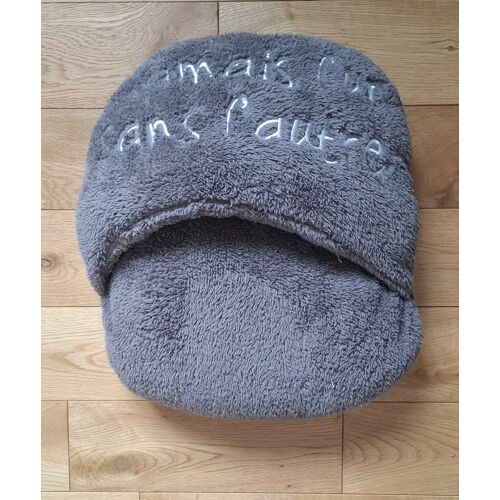 Chausson Gris "Jamais L'Un Sans L'Autre"