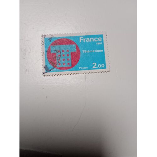 Timbre France 2,00 Oblitéré Yvert N° 2130 Télématique (Poste À Clavier). De 1981