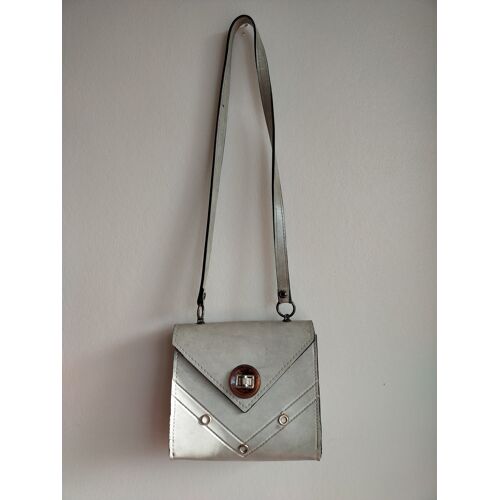 Sac à bandouliere beige gris mastic 1970