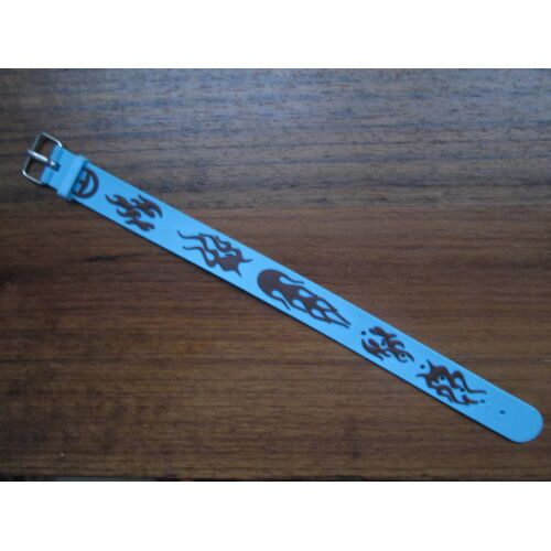 Bracelet Silicone Bleu Dessins Tribal