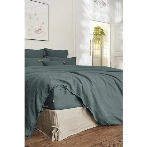 Taie Oreiller Lin Lave Soline 50 X 70 Cm Ardoise