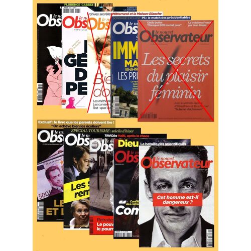 Le Nouvel Observateur, 8 Revues Juillet-Octobre 2010 : Florence Cassez, Les Géants De La Pensée, Les Riches Le Pouvoir Et La Droite, Sarkozy Est-Il Dangereux, Le Remaniement, Guerre D Algérie
