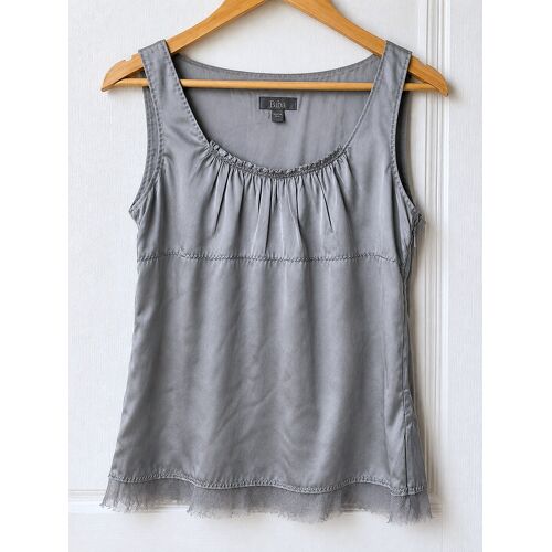 Biba Débardeur Gris Clair, Taille S (16080a), 100% Soie De Mûrier, Bon État