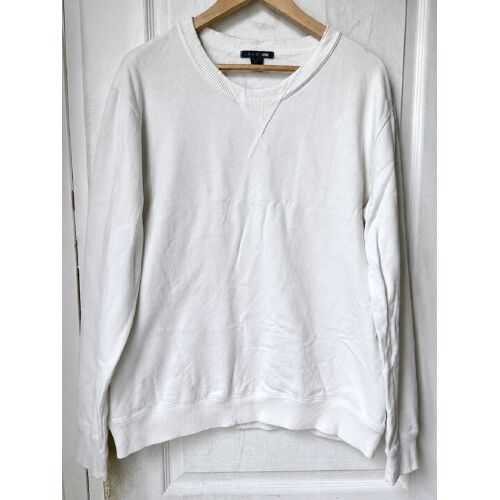 H&M Sweat Sans Capuche Blanc Style Sportswear, Taille Xl, 100% Coton, Bon État