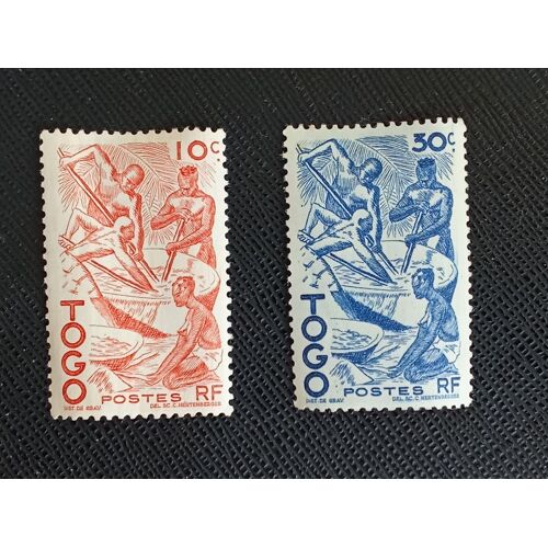 Timbre Togo Y T 236 / 237 Extraction De L'Huile De Palme 1947 (010810 )