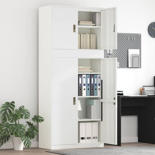 vidaXL Armoire de rangement 2 pc Blanc 90 x 40 x 210 cm Acier
