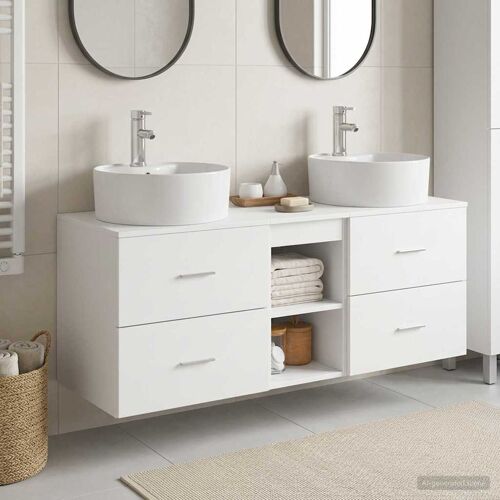 vidaXL Ensemble d'armoire de salle de bain 3 pc Blanc