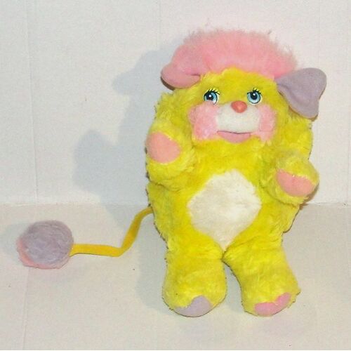 peluche popples jaune vintage 86 mattel