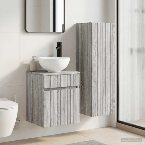 vidaXL Ensemble de mobilier de salle de bain 2 pc Sonoma gris