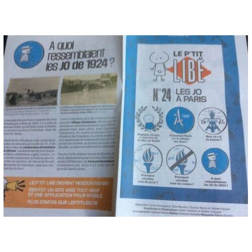 Le P'tit Libé N°24 : Les J.O. À Paris (Supplément 8 Pages De Libération Destiné Aux Enfants - 2017)