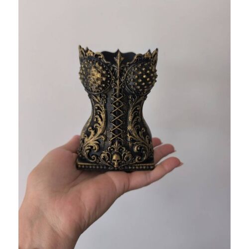 Pot à crayons / Vase décoratif / Organiseur – Style corset gothique baroque – Impression 3D