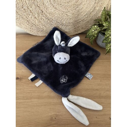 Doudou plat carré âne bleu nattou 