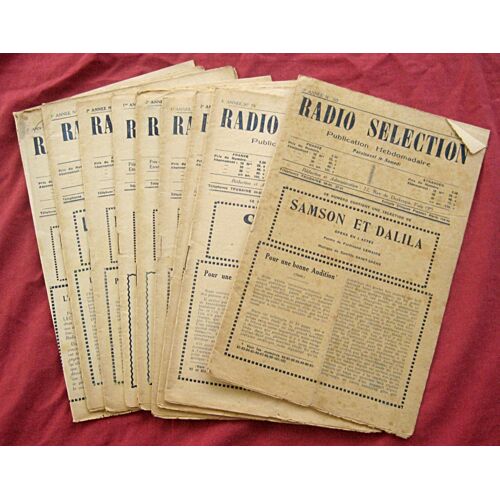 Radio Sélection. Lot De 9 Bulletins. 1927 / 1928.