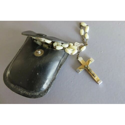 Ancien Chapelet Perles Blanches /24
