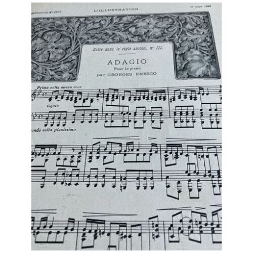 Partition , Supplément À L'illustration  1898 :  Adagio Par G. Enesco / Canzonetta Par Bisetzka / Le Ciel Accueille Belle Dame ! Par G. Pierné (8 Pages)