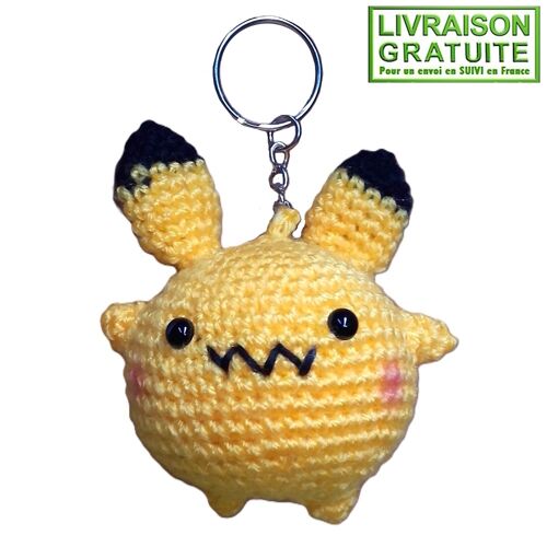 Porte-Clés Neuf Pikachu Les Pokémon Au Crochet Fait Main